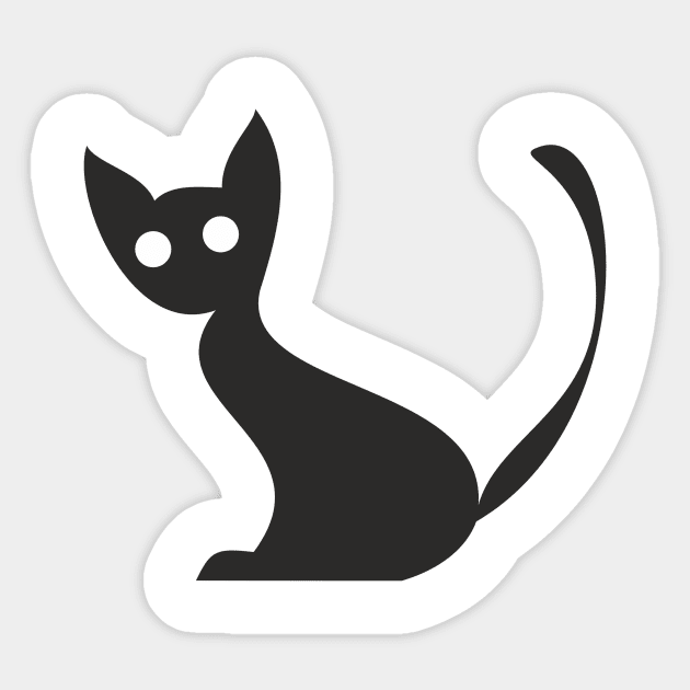 the black cat Sticker by Emi